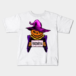 pumpkin man in halloween costume Kids T-Shirt